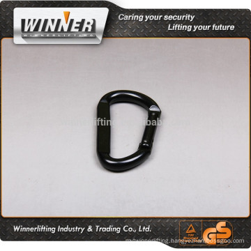 Shiny zinc coated Carabiner and d shaped carabiner